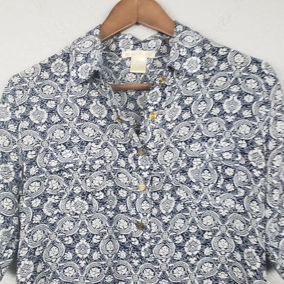 Gold Hawk Silk Print Shirt Dress - XS - Picture 3 of 6